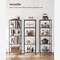 Narrow Glass Shelf Bookcase with Steel Frame for Bedroom Living Room Office Bathroom Storage